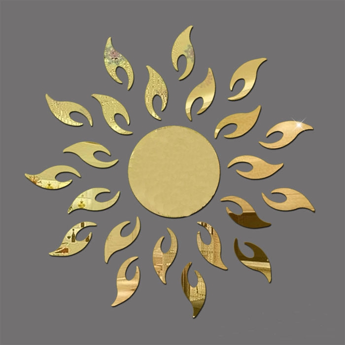 Sticker Grand Miroir Soleil doré - Remèdes Feng Shui 2024