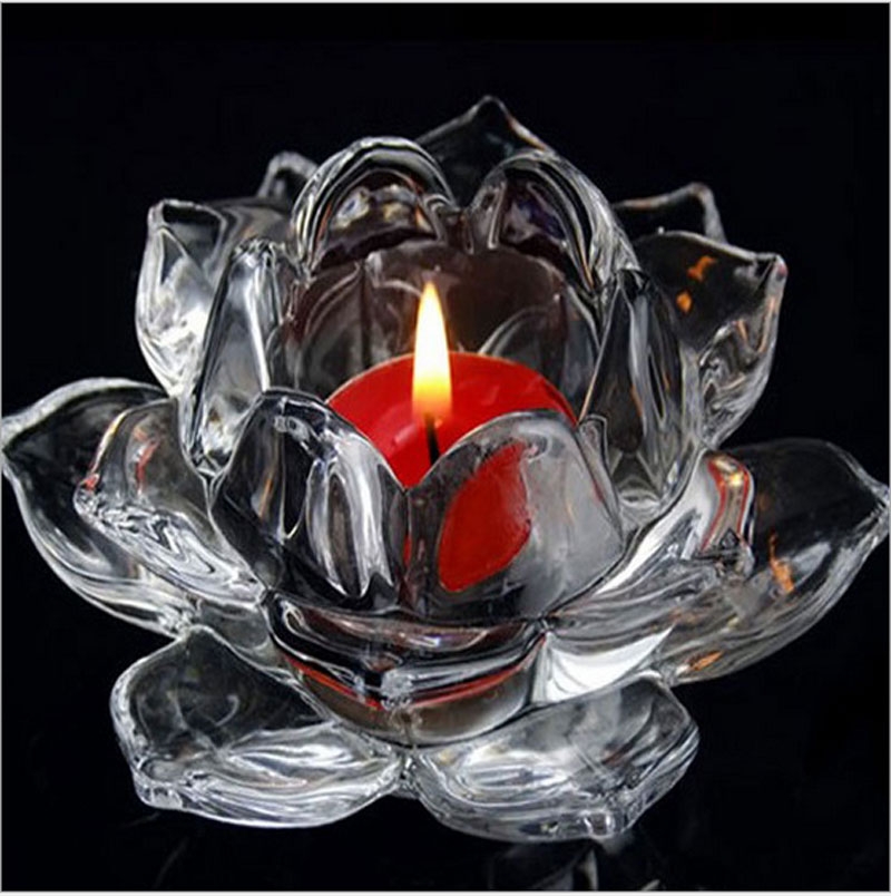 Grande Fleur De Lotus En Verre Blanc