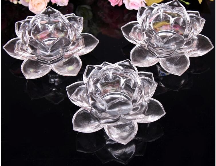 Grande Fleur De Lotus En Verre Blanc