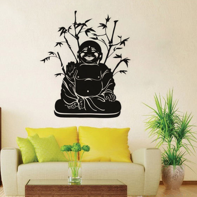 Sticker Bouddha Zen aux Bambous - Stickers Muraux