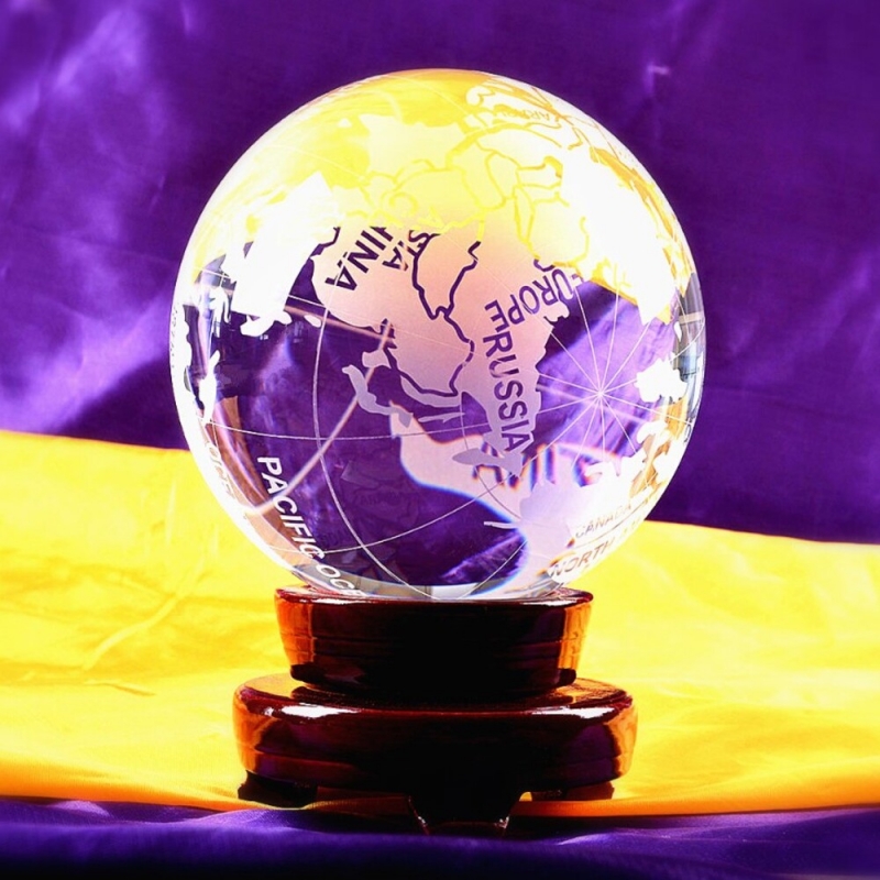 Grande Boule de Cristal Globe Terrestre 120mm - Boules de cristal