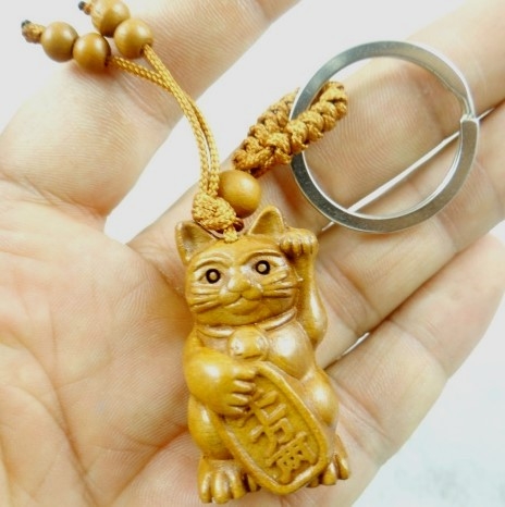 Porte clef chat kawaii Manéki néko roux - Voisinelove-creas