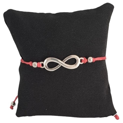 Bracelet Fils rouge 8 de l'Infini argenté - Colliers, pendentifs Feng Shui