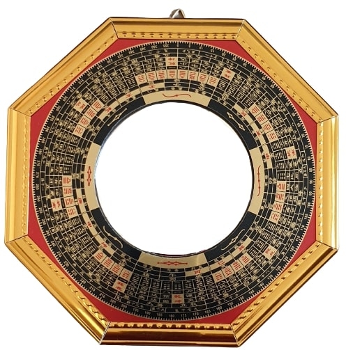 Miroir Bagua rouge et noir Convexe 20cm - Remèdes Feng Shui 2024