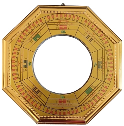 Miroir Bagua doré Convexe 20cm - Miroirs Bagua