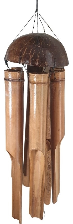 Carillon en Bambou Style Bouddhiste, Couleur orangée