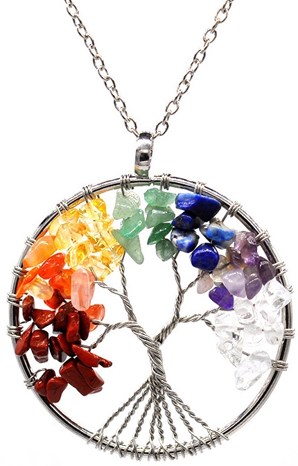 7 chakras pendentif fleur de vie