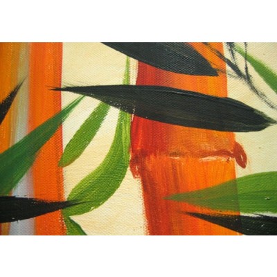 Peinture à l'huile Bambou jaune