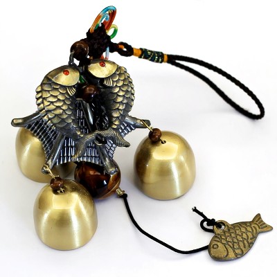 Carillon Double Poissons Carpes 3 clochettes