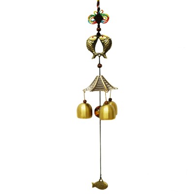 Carillon Double Poissons Carpes 3 clochettes