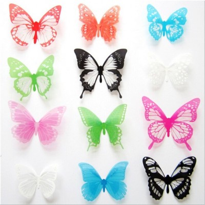 Stickers 12 Papillons Transparent 3D