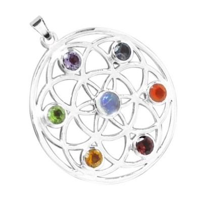 Pendentif Fleur des 7 Chakras