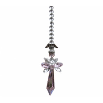 Suspension Cristal Solaire Pendule rose