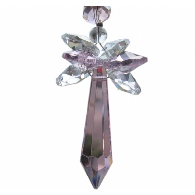 Suspension Cristal Solaire Pendule rose