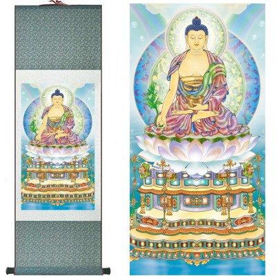 Kakemono Bouddha Shakyamuni bleu