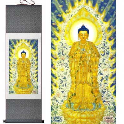 Kakemono Bouddha Shakyamuni jaune