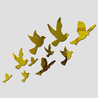 Sticker Miroirs Oiseaux de la Paix dorés
