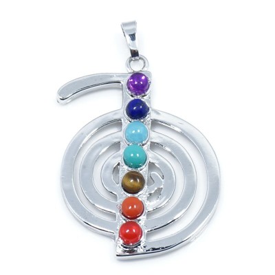 Pendentif Spirale de l'Infini des 7 Chakras