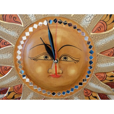 Horloge Murale Soleil Mozaïque