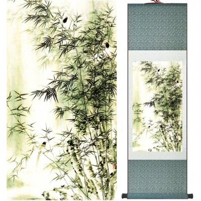 Kakemono Buisson de Bambous vert 