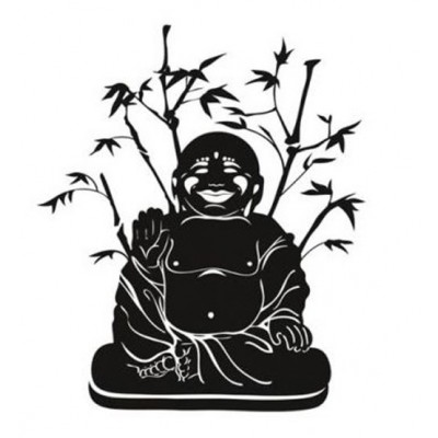 Sticker Bouddha Riant aux Bambous