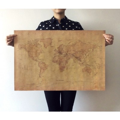 Poster Mappemonde Fuseaux Horaires