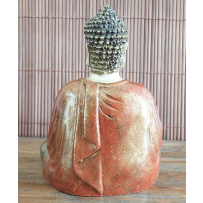 Statue Bouddha de la Méditation rouge et doré