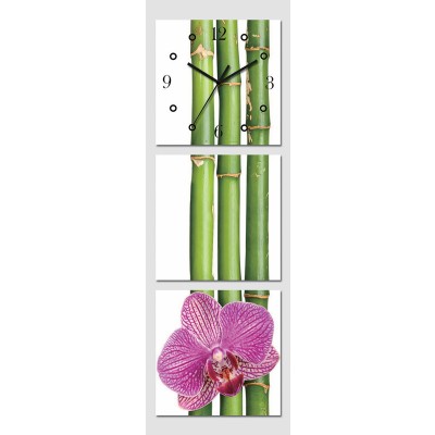 Horloge Bambous et Orchidée