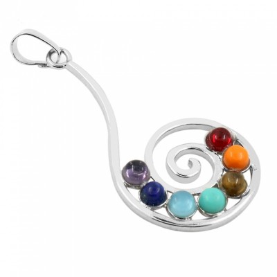 Pendentif Spirale des 7 Chakras