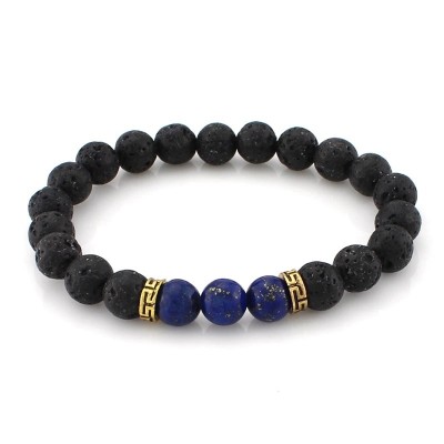 Bracelet Pierres de Lave et Lapis lazuli