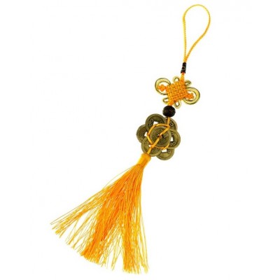 Talisman 8 Pièces de Monnaie Lotus jaune