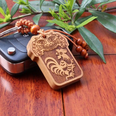 Porte Clés Calligraphie Zodiaque Coq