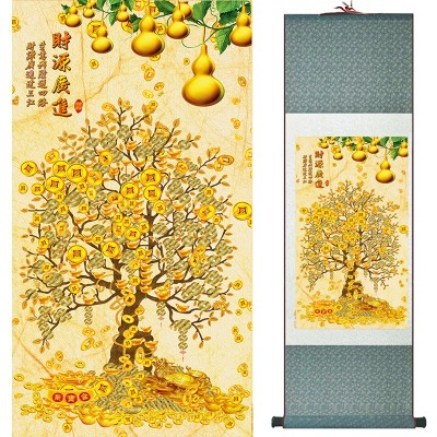 Kakemono Arbre de la Fortune et Wu lou