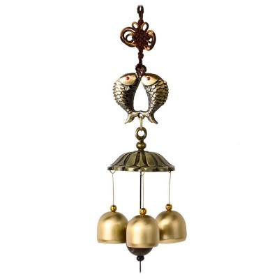 Carillon Double Poissons Carpes 3 clochettes