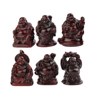 6 Statues Bouddhas Rieurs
