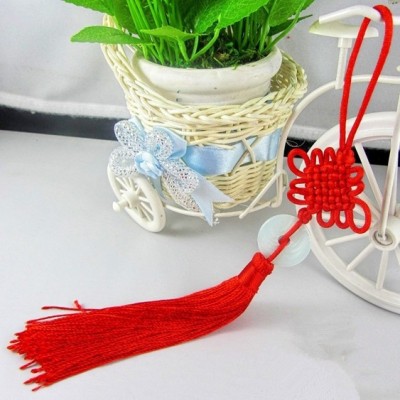 Grand Talisman rouge Feu Pièces Jade vert