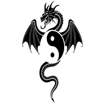 Sticker Dragon de Feu Yin Yang