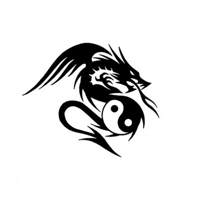 Sticker Dragon Protecteur Yin Yang