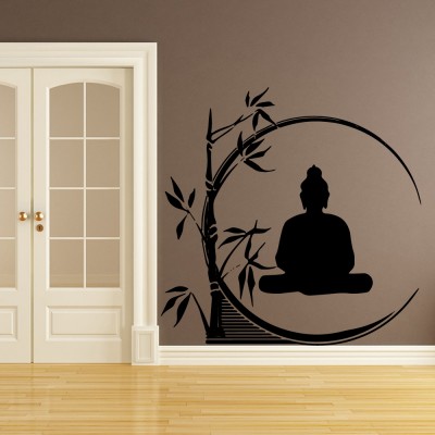 Sticker Grand Bouddha Cercle de Bambous