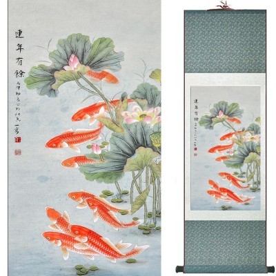 Kakemono Carpes Koi de la Richesse