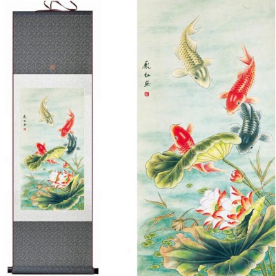 Kakemono Poissons Carpes Colorés