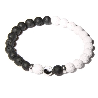 Bracelet Yin Yang Pierre de Lave
