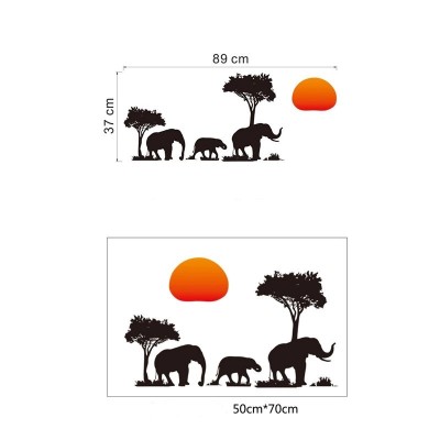 Sticker Famille Eléphants