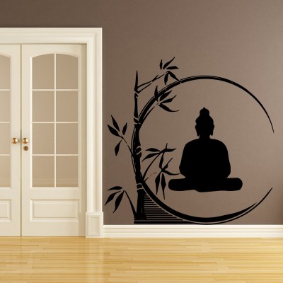 Sticker Bouddha Cercle de Bambous médium