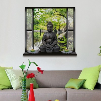 Sticker Bouddha Zen aux Bambous