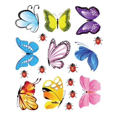 Sticker Papillons et Coccinelles