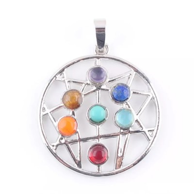 Collier Pendentif Etoile des 7 Chakras