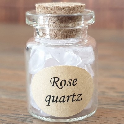 Bouteille Pierres Roulées Quartz rose