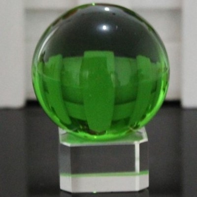 Socle et Boule de Cristal verte 40mm