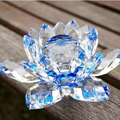 Fleur de Lotus en Cristal bleu
